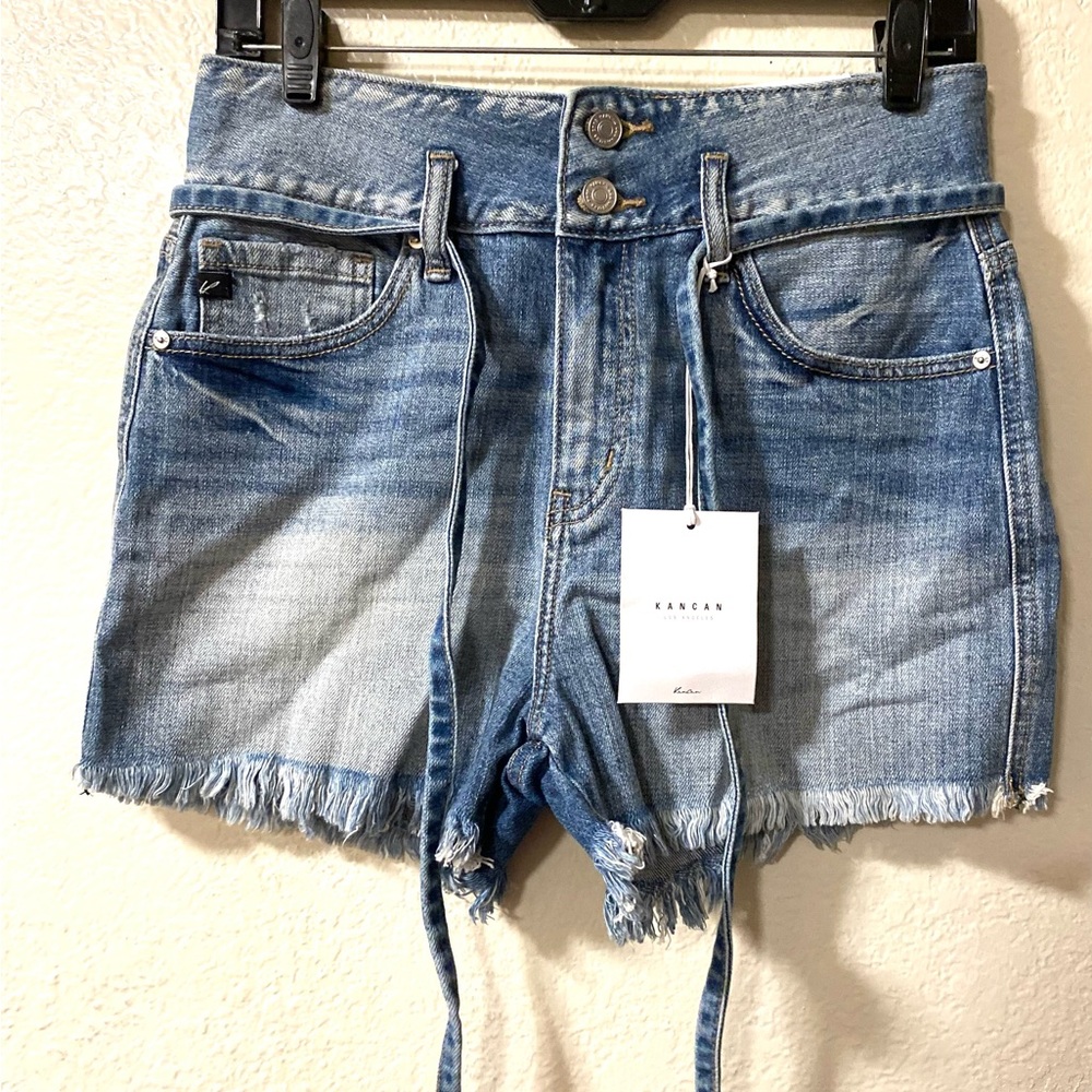 KanCan Blue Jean Shorts Distressed Raw Hem